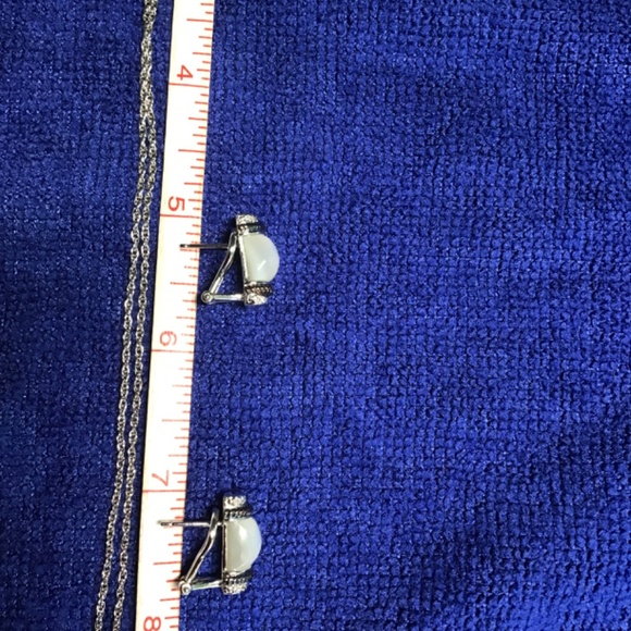 Contemporary Set, sterling silver chain with pendant and earrings - Picture 12 of 13